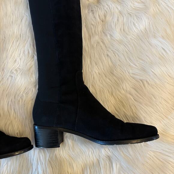 Stuart Weitzman 5050 Reserve Over the Knee High Boots Suede Block Heeled Black - Picture 7 of 16